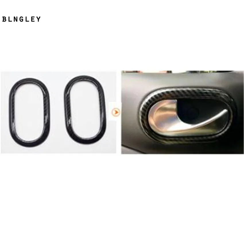 

2pcs/lot ABS carbon fiber grain Interior door shake handshandle decoration cover for 2015-2018 Mercedes Benz smart