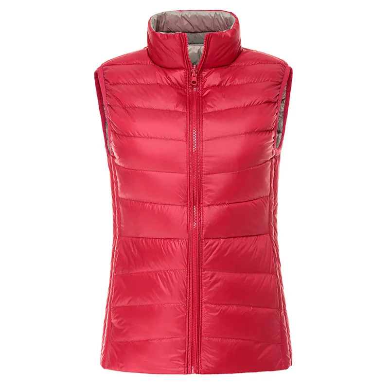 

2018 Spring Autumn New Multi-color Choice Women's Down Vests S M L XL 2XL 3XL Two-sided Wear Warm Waistcoat Females Down Jackets