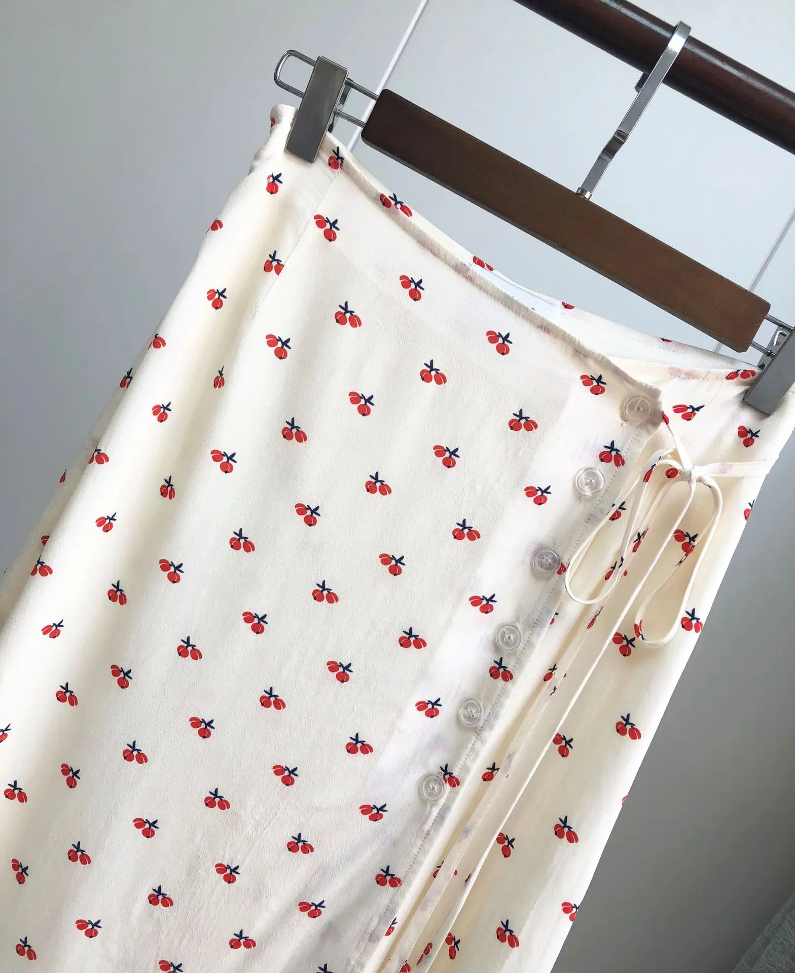 Для женщин юбки Jupe Femme Демисезонный Новый 2019 Cherry 100% вискоза Повседневное французский бренд