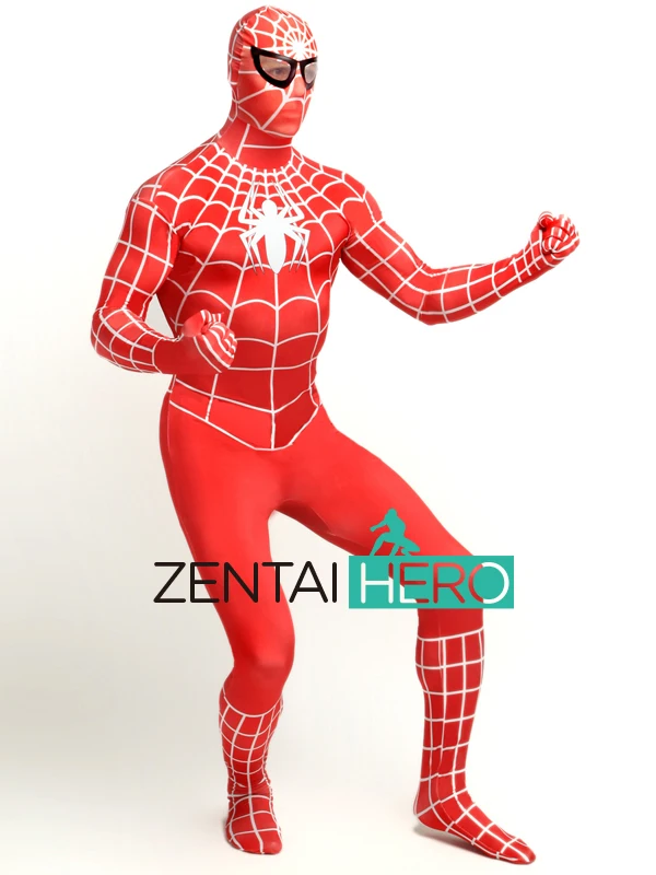 ZentaiHero Red Strong Male Bodysuit Superhero Spiderman Costume 2017 Halloween Cosplay Party Fancy Dress Eyes See Through SP1279 (2)
