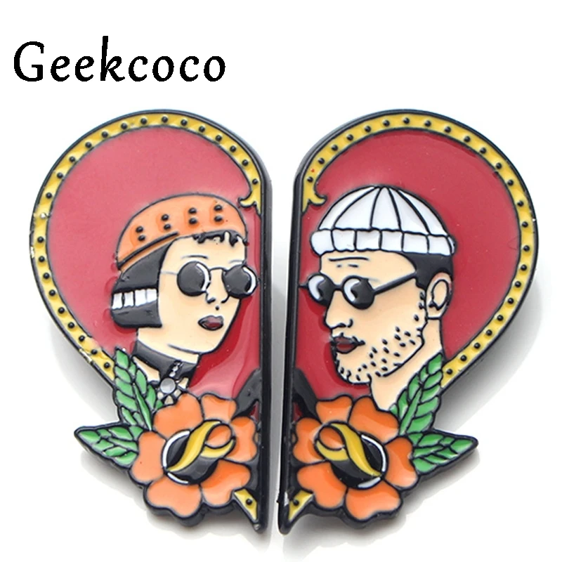 

The professional Zinc Alloy Pins for couple para Shirt Charm insignia Clothes backpack Accessories medal Badge Brooches J0158