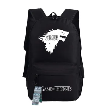 

New Game of Throne Anime Backpack Students School Book Black Travel Computer Bag Cosplay