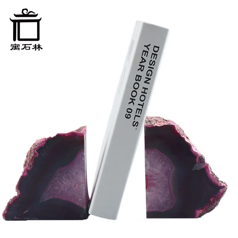 

1.7KG Agate Stone Bookends Office Study Room Table Home Decoration Accessories Retro And Nostalgic Old Furniture MNSL02