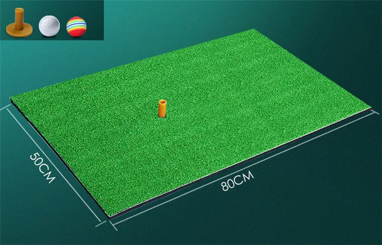 Коврик для гольфа на заднем дворике домашние тренировочные газон для гольфа тренировочные коврики резиновые тройники - Цвет: no.2    50x80 cm