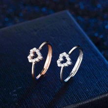 Ruifan Лидер продаж 2 цвета стерлингового серебра 925 кольцо романтическое Любящее сердце палец кольца для женщин Подарочные украшения для помолвки YRI061