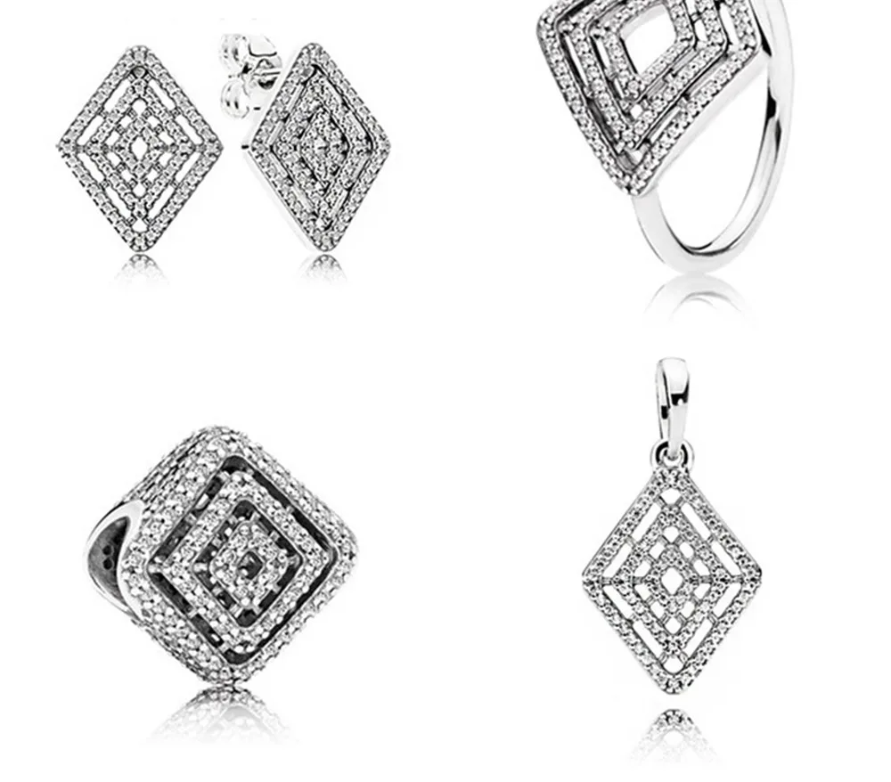 

Fanier Glamour Spacer Beads 100% 925 Sterling Silver Clear Cz Charm To Make Jewelry Diy Bracelets Thin Jewels