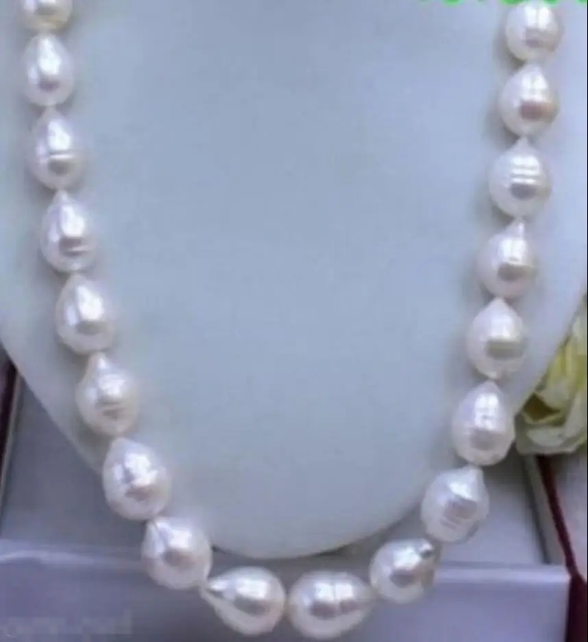 

Hot sale new Style >>>>> HUGE SEA AAA+ 9-11MM WHITE AKOYA BAROQUE PEARL NECKLACE 18 INCH