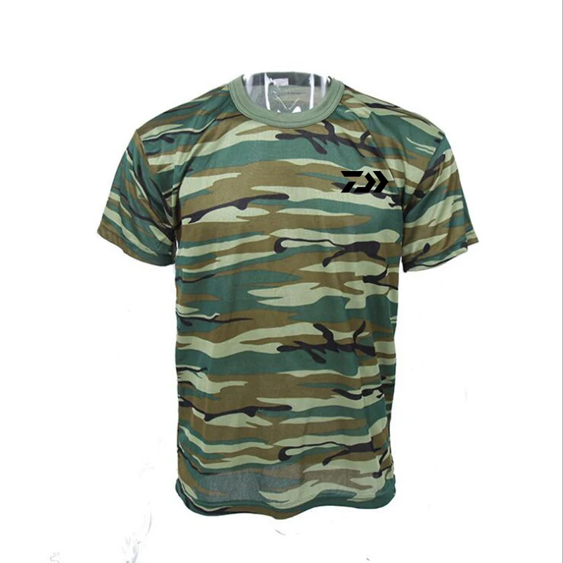 Roupas de Camuflagem de Manga Roupas de Proteção Cor ao ar 4 Livre Pesca Curta secagem Rápida Wicking Respirável Anti uv Solar Camisa Daiwa 3 Roupas de pesca