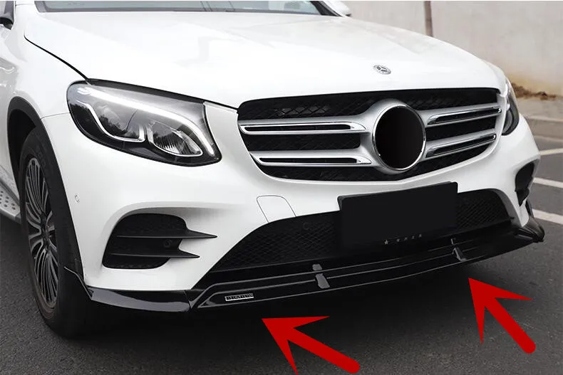 

ABS Carbon Fiber Front Lip Splitters Bumper Aprons Cup Flaps Spoiler For Benz X253 GLC200 GLC300 GLC260 2016 2017 2018 2019