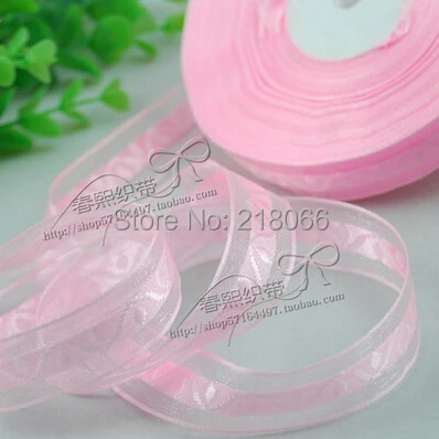 

1roll 50Yd (20mm) Pink Organza Ribbon Wedding Party High Quality Craft Satin Woven Edge Sheer 1004