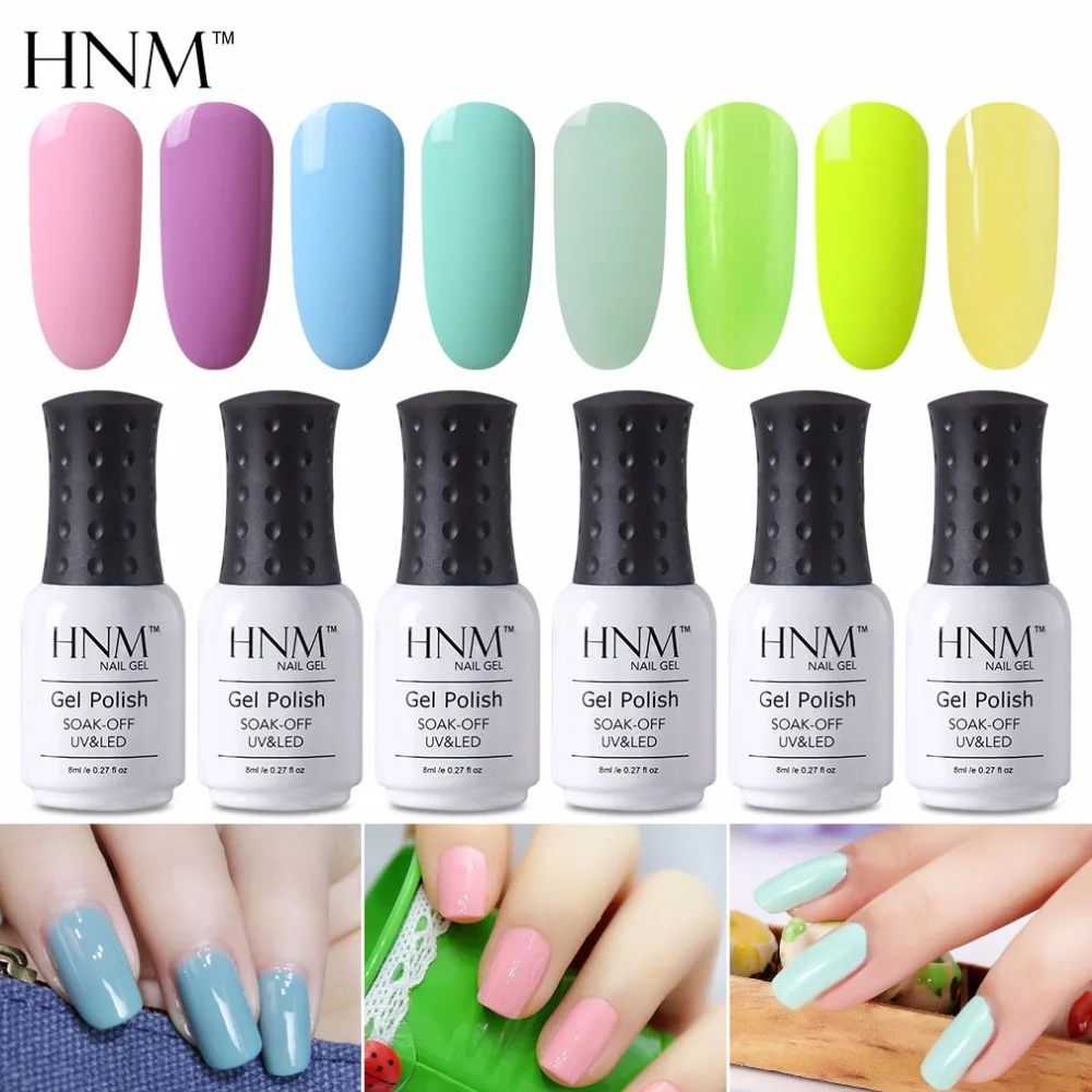  HNM 8ML Summer Light Color Nail Gel Stamping Paint Nude Summer Gel Nail Polish Gel Varnish UV LED G