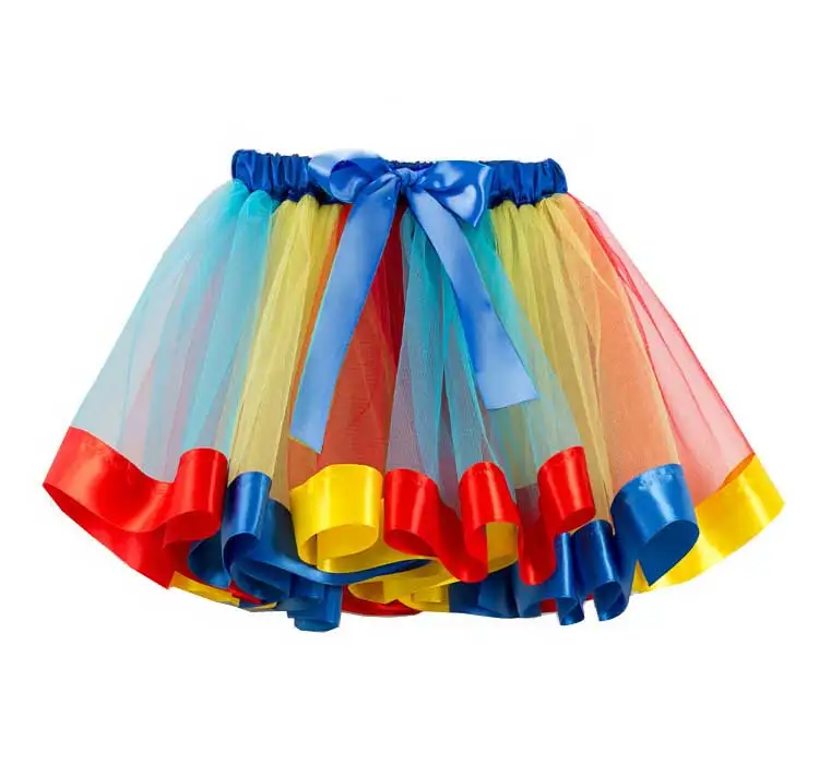 Фатиновая юбка для маленьких девочек милая детская мини-юбка-пачка с радугой Красивые вечерние юбки принцессы Детская летняя одежда - Цвет: 3
