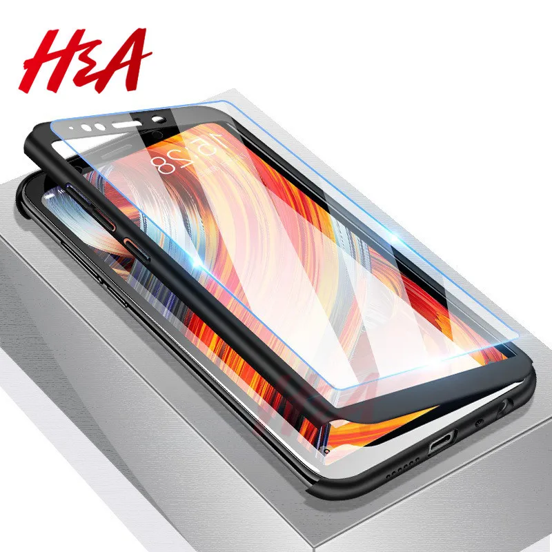 Luxury 360 Full Protection Case For Xiaomi Redmi 5 Plus 5A Phone Case For Redmi 4X 4A 4 6 Pro 6A S2 Cover Case Tempered Glass