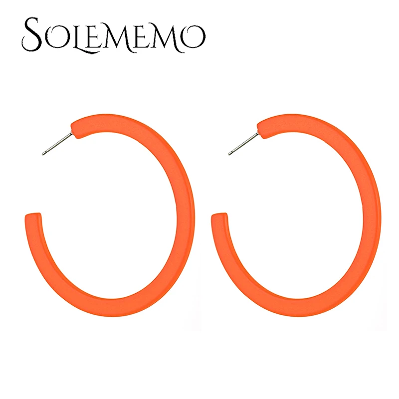 Solememo модные большие круглые неоновые Висячие серьги, новые флуоресцентные серьги для женщин и девушек, ювелирные изделия для ушей, E5463