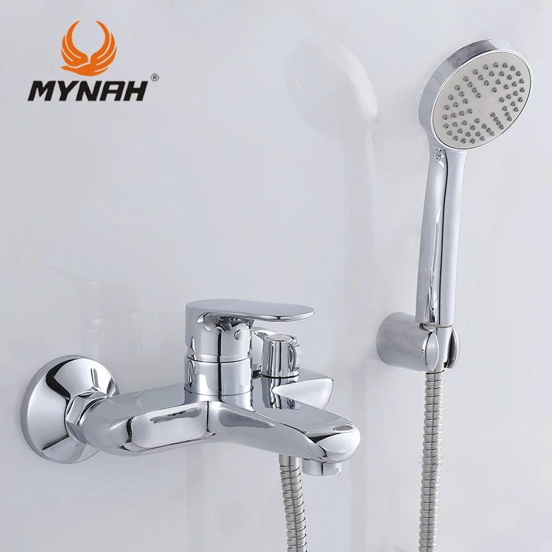 MYNAH Polished Bathroom Faucet Shower Faucets Bathtube Mixer System Rack with Copper M3039 | Обустройство дома