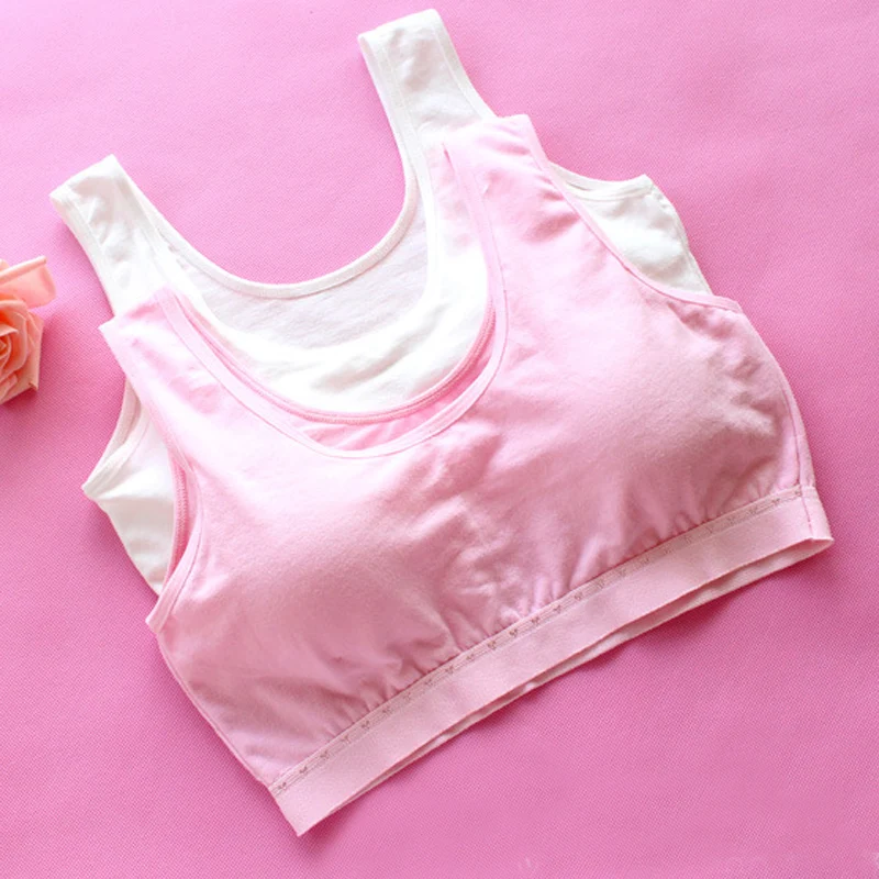 Young Girl Bra Student Underwear Small Training Bra Solid Cotton Bra
