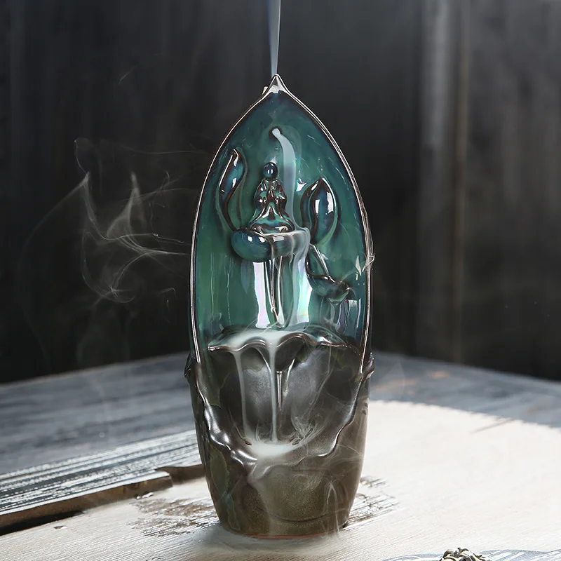 

Ceramic Waterfall Backflow Incense Holder Censer Aromatherapy Ornament Home Decor LBShipping
