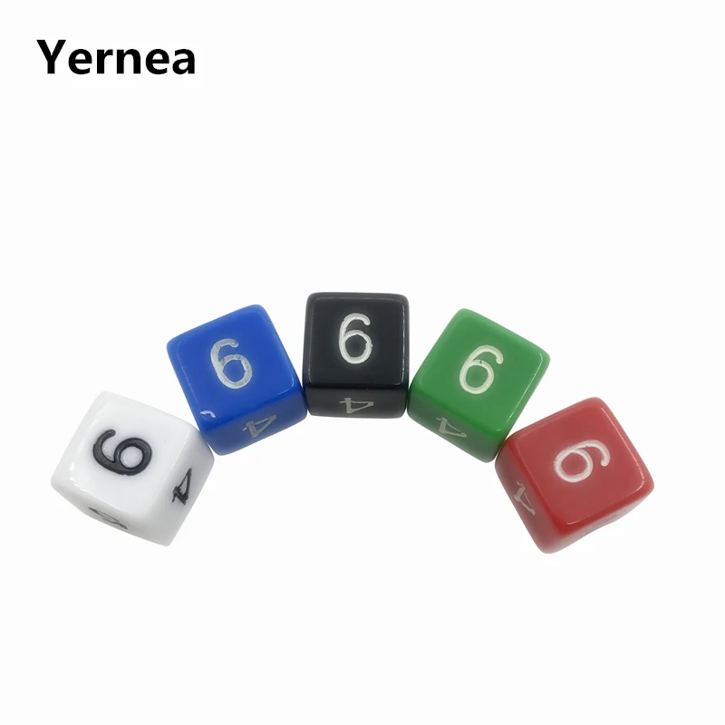 5Pcs/Lot 16mm Digital Dice High Quality Acrylic Square Corner Multicolor  Dice Games Dice Wholesale Yernea 10pcs 16mm multicolor acrylic cube dice beads six sides color dices portable table games toy