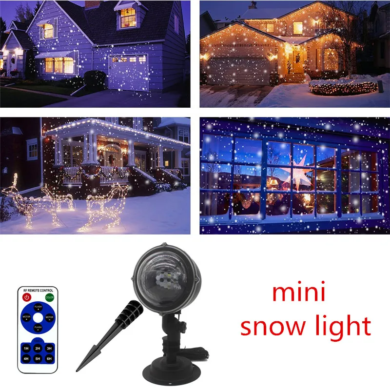 Снегопад лазерный Снежный светильник Снежинка водонепроницаемый наружный проектор движущийся лазерный Рождественский Светильник проектор сад