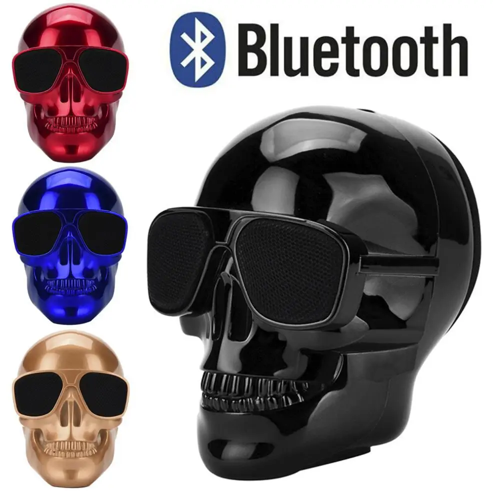 Fashion Plating Skull Protable Wireless Bluetooth Stereo Speaker With