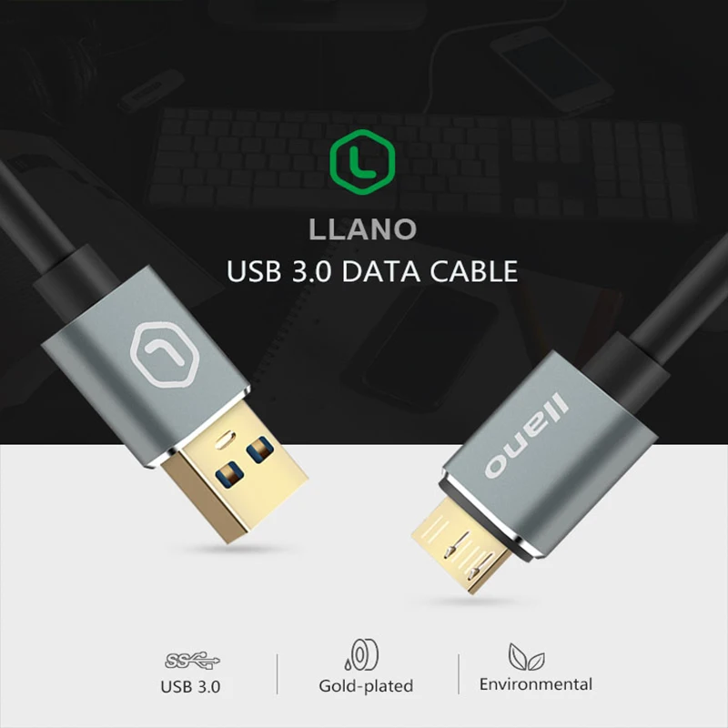 Кабель для синхронизации данных LLANO USB 3 0 Type A Micro B USB3.0 шнур внешнего жесткого диска