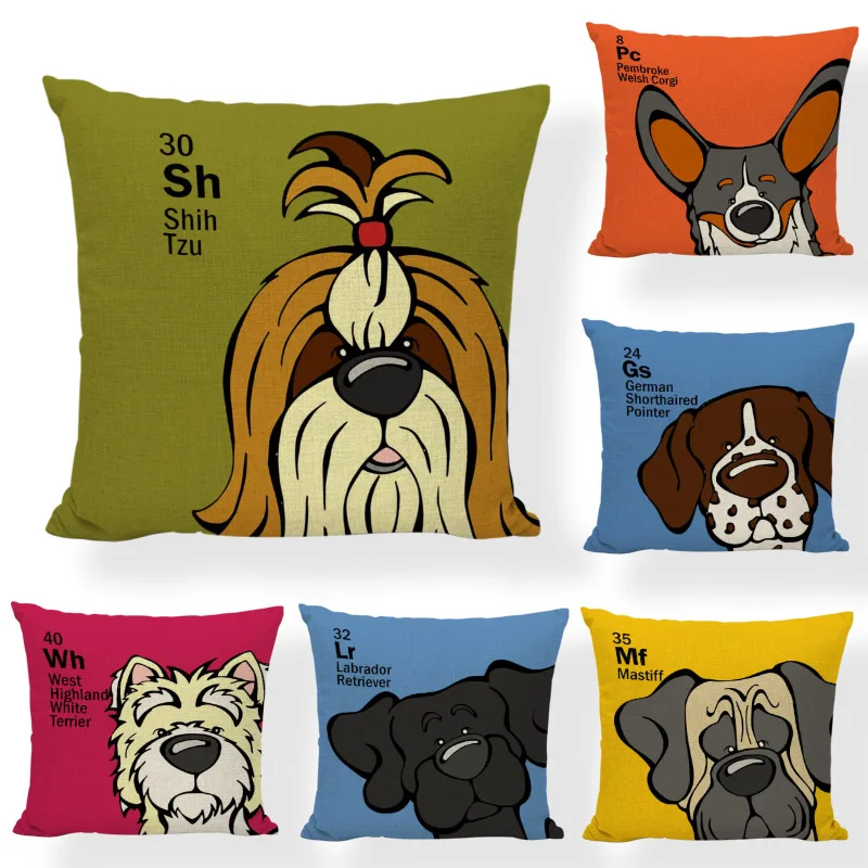 

Wholesale Cute Dog Cushion Cover German Shepherd Great Dane Havanese 45*45cm Maltese Decor Living Room Outdoor Garden Pillowcase