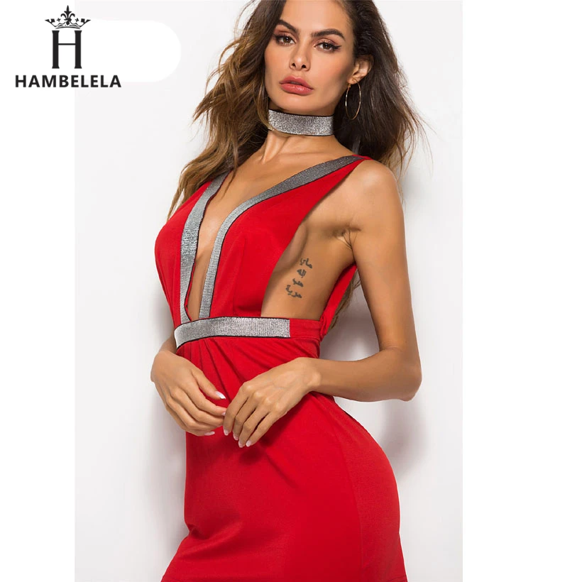 HAMBELELA New Halter Sequin Dress Off Shoulder Backless Hollow Out Women Dress Ladies Bodycon Celebrity Night Club Sexy Dresses (2)