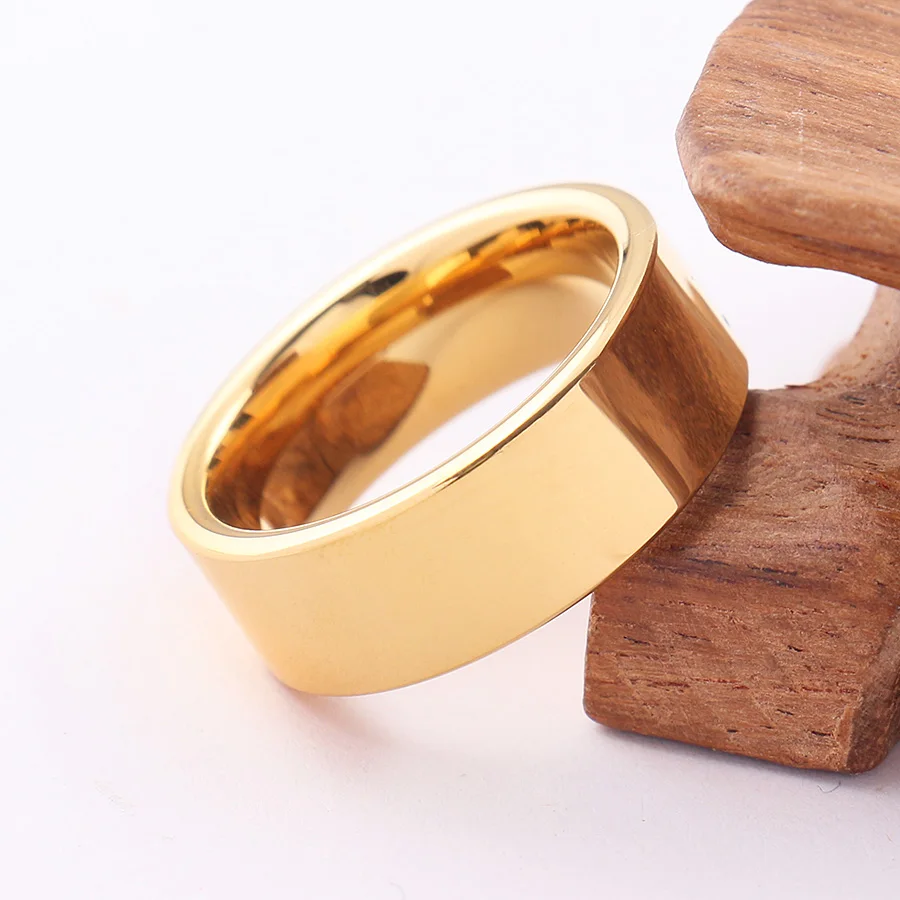 tungsten steel rings Modyle New Fashion Gold Rings Tungsten Steel Men Women Jewelry Big Wedding Rings