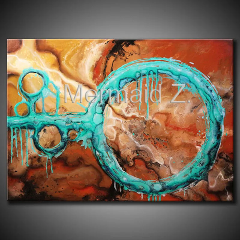 

hand-painted Abstract oil painting Textured ORIGINAL Abstract Painting BIG Modern Brown Teal Aqua Fine Art canvas painting