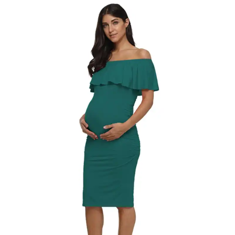 Off the Shoulder Maternity Dress