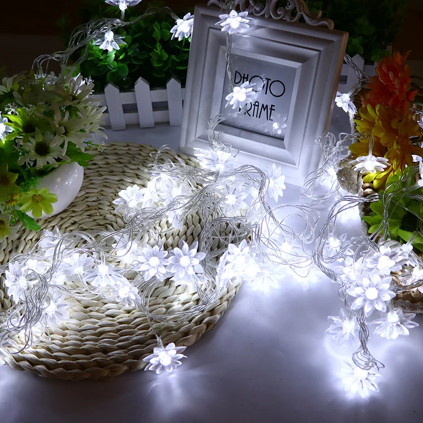 

10M 100 Bulb Fairy Garlands Strings Lotus LED String Lights Decoration Para Christmas Holiday Lighting Lamps Guirlande Luces