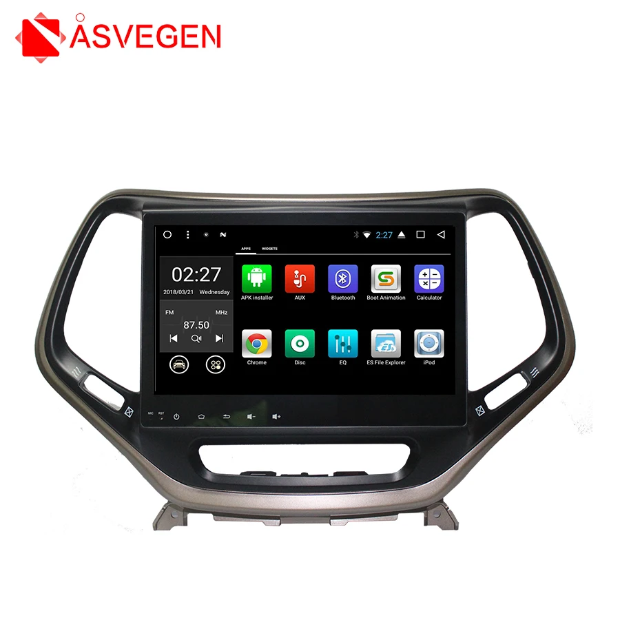 Best Asvegen 10.2" Android 7.1 Quad Core Car Radio GPS Navigation Stereo Headunit WIFI 4G Media DVD Player For  Jeep Cherokee 2015 0