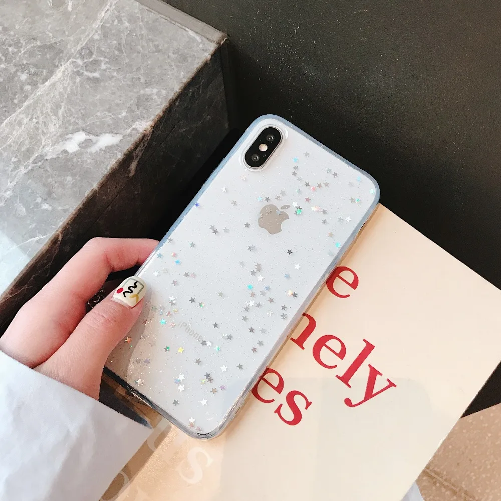Luxury Glitter Bling Diamond Silicone Phone Case on for Samsung Galaxy S7 Edge S8 S9 Plus Note 8 Cover Star Shining TPU Case