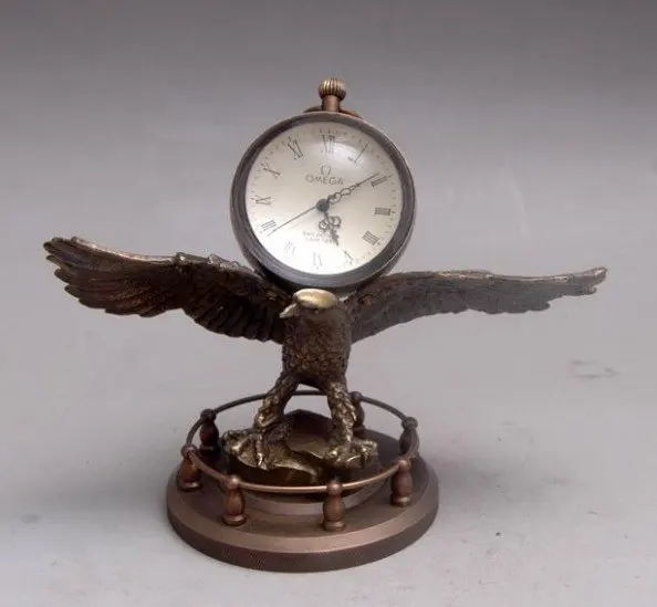 

Rare Old Copper Mechanical Clock, can work,carvingHawk, best collection&adornment,free shipping
