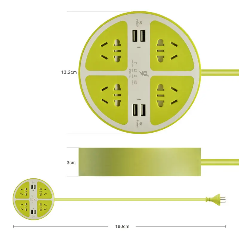 China Supplier Newest Lemon Design Extension Socket with 4