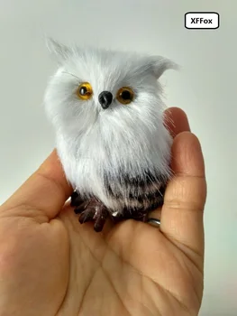 

10 pieces a lot small simulation white owl models polyethylene&fur cute lifelike owl dolls gift about 5x5x7cm xf0506