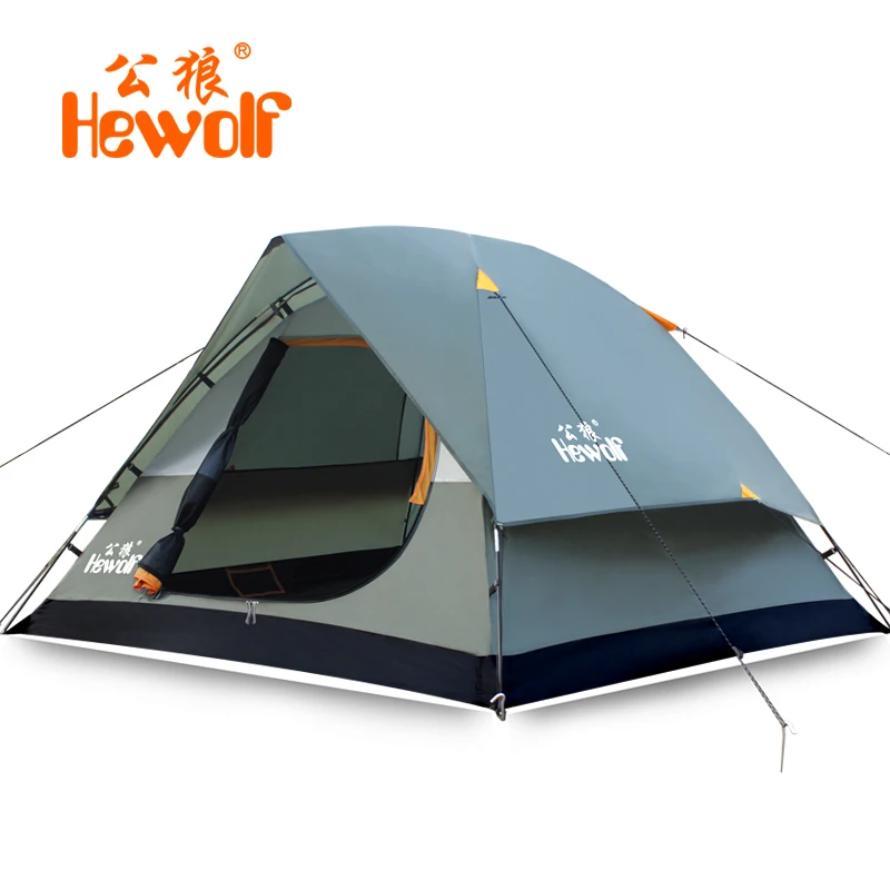 

Hewolf Brand Outdoor equipment camping equipment 3-4 people double anti-rain tents camping tents