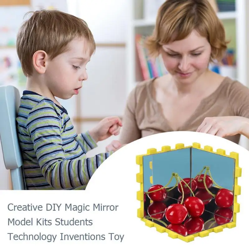 Ранняя развивающая головоломка, игрушка креативные DIY волшебные зеркальные модели наборы студенческие технологии изобретения детские