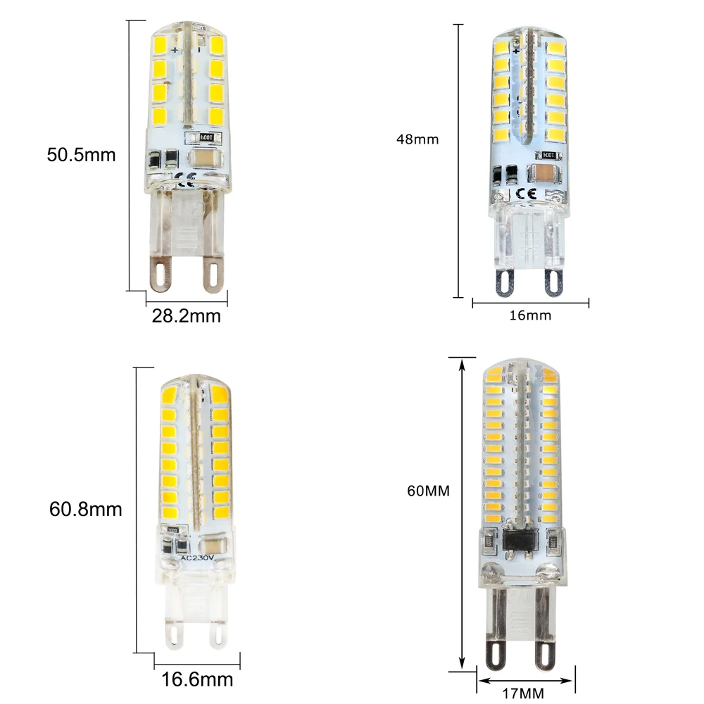 G9 светодиодный 220V 4 Вт 6 Вт 8 Вт 10 Вт Светодиодная лампа-кукуруза 360 градусов SMD3014 2835 g9 лампы Высокое качество люстра светильник возможность замены галлогеновой лампой