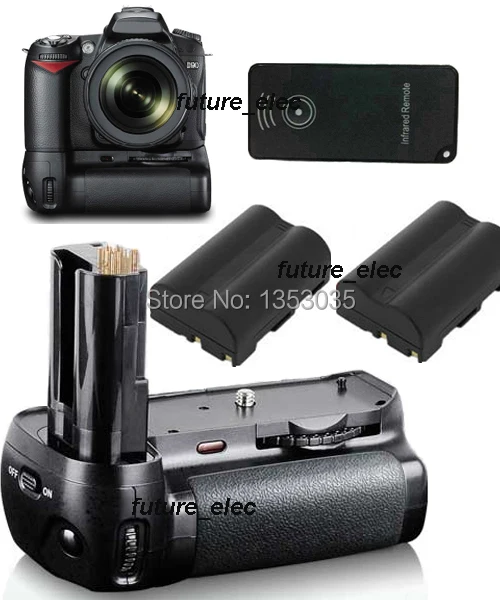 Pro батарея рукоятка Держатель Пакет вертикальные жалюзи для Nikon D90 D80 DSLR камера Замена MB-D80+ ИК пульт дистанционного управления+ 2 x EN-EL3e
