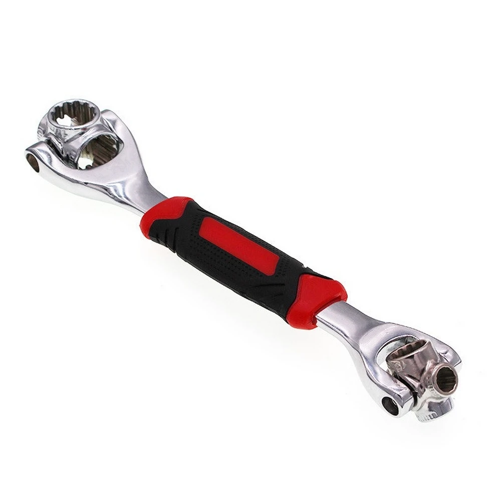 New 52 In 1 Double Head Wrench Set 360 Degree Rotation To Dog Bone Wrench for Car Repair Tools Universal Wrench Card Packaging