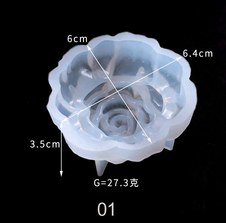 1 шт Силиконовая формочка в виде цветов розы зеркало ремесло DIY кулон украшения Декор изготовление эпоксидной смолы День Святого Валентина Роза Форма из эпоксидной смолы для ювелирных изделий - Цвет: 1