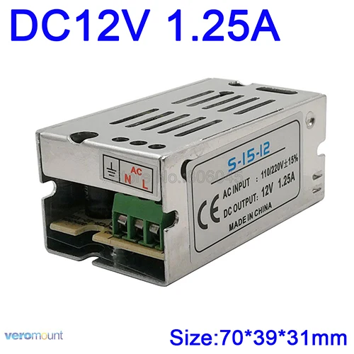 DC12V Светодиодные ленты драйвер адаптера питания 1A 2A 3A 5A 10A 15A 20A 30A 33A переключатель Питание AC110V-220V для работающего на постоянном токе 12 В в Мощность трансформатор - Цвет: 12V 1.25A