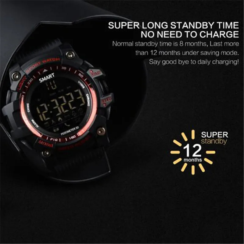  Bluetooth Clock EX16 Smart Watch Notification Remote Control Pedometer Sport BRACELET IP67 Waterpro - 32858107767
