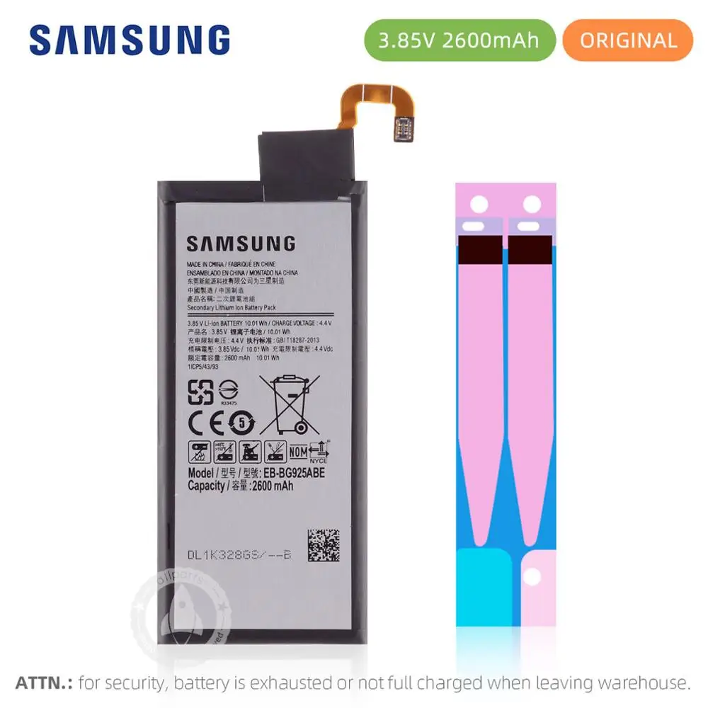 Оригинальный EB-BG925ABE G925 аккумулятор для SAMSUNG GALAXY S6 Edge 2600 мАч G9250 G925FQ G925S G925V G925A S6Edge |