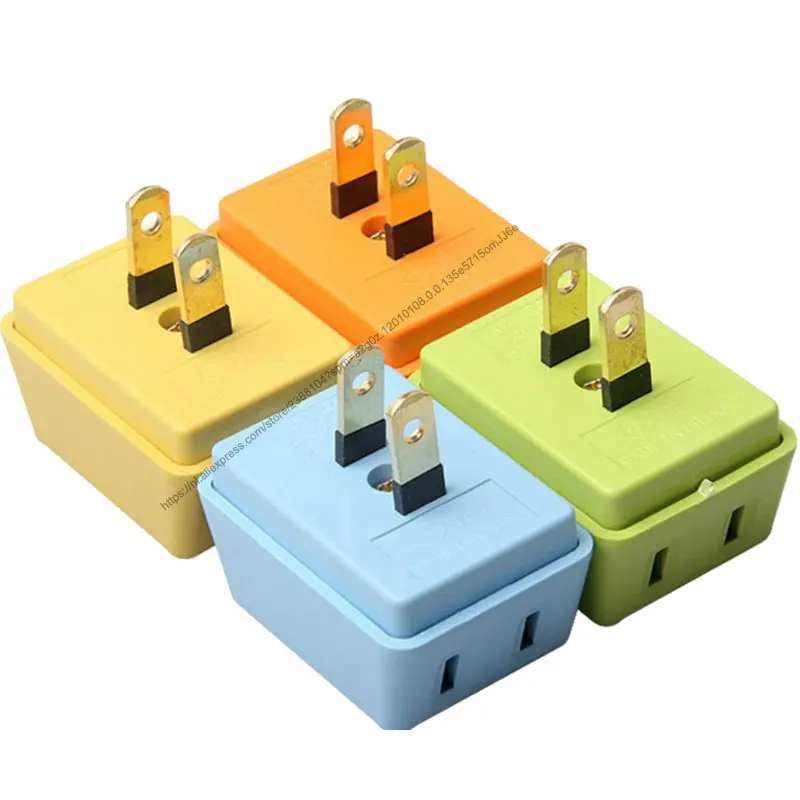 Portable Electrical Outlet Wall Plug Travel Power Strip Triple Tap 3 In