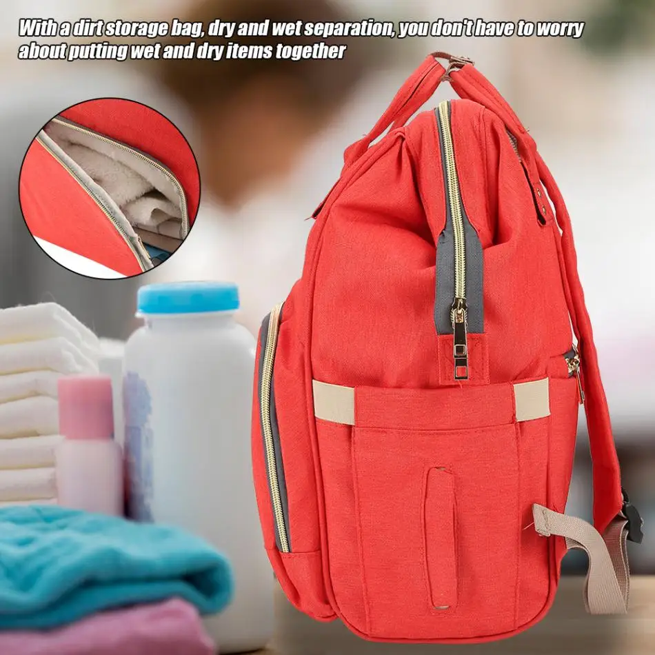 Сумка для подгузников с интерфейсом USB, водонепроницаемый детский дорожный подгузник в комплекте с рюкзаком, бутылочки для хранения, сумка для прогулки с ребенком для ухода за ребенком