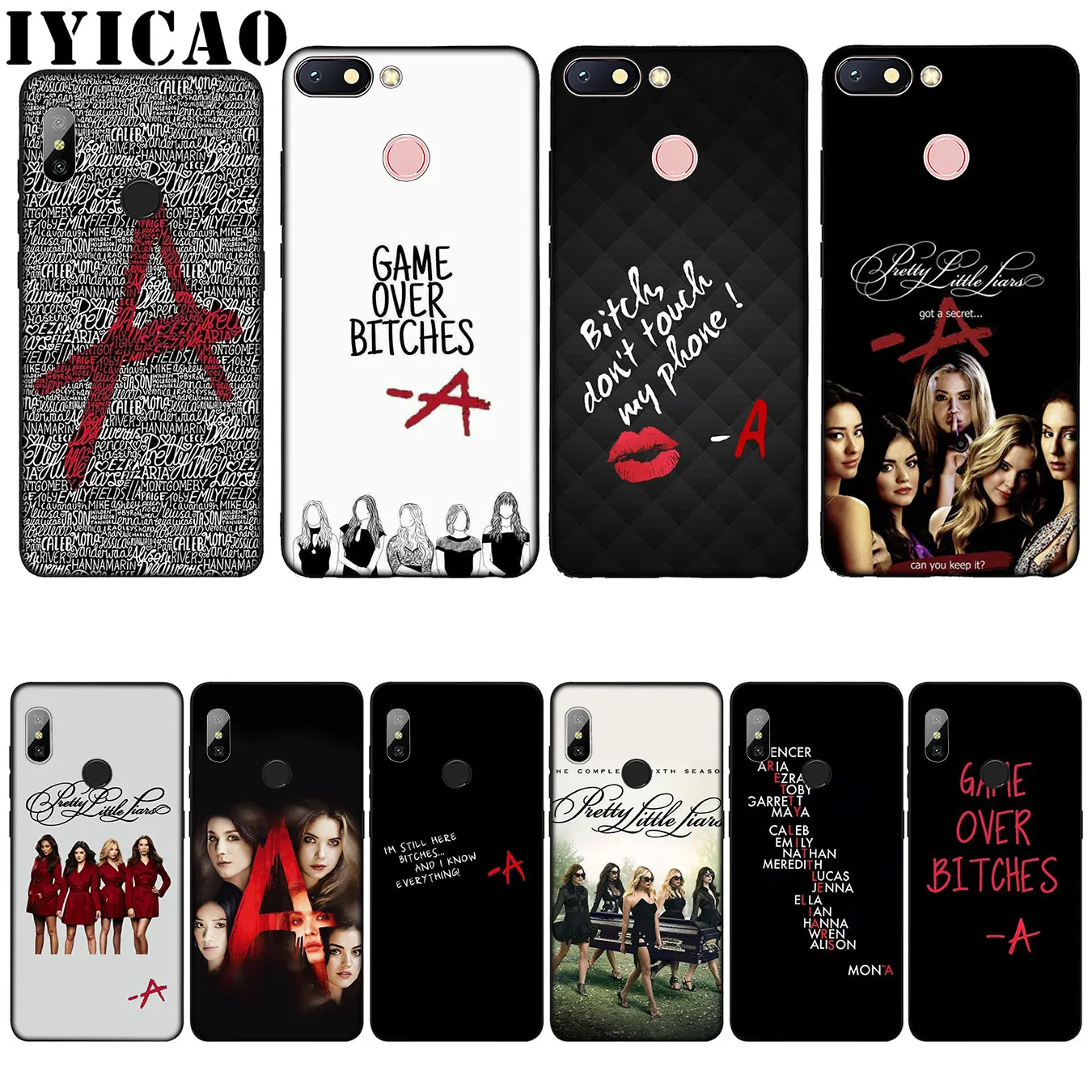 

IYICAO Pretty Little Liars tv Silicone Soft Case for Xiaomi Redmi 6A 5A Note 8 7 4 4X 5 Plus 6 Pro Black TPU Cover