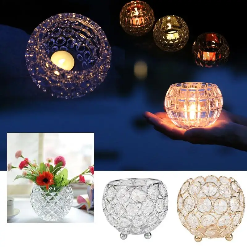 Crystal Ball Candle Holders Stand Lantern Candlestick Candelabra Vase