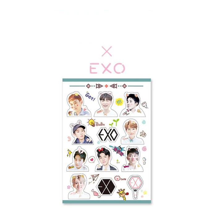 1 Pcs Novelty Kpop EXO BAEK HYUN CHANYEOL 3D Transparent Photo Stickers Paper Bubble Stickers Decoration Stationery Sticker